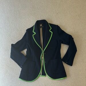 Rag & Bone Black and Green Blazer with Modern Trim